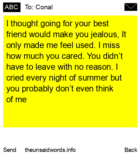 unsent message to Conal