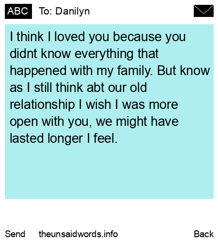 unsent message to Danilyn