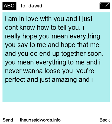 unsent message to dawid