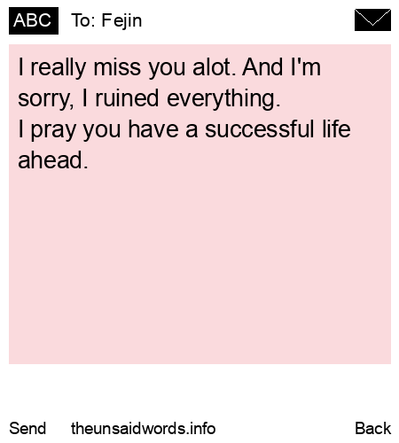 unsent message to Fejin