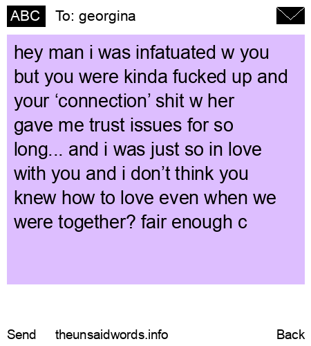 unsent message to georgina