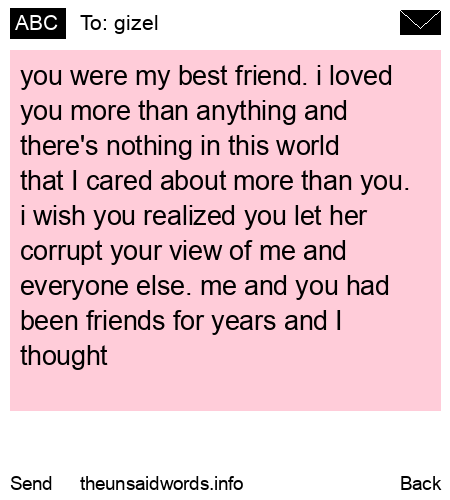 unsent message to gizel
