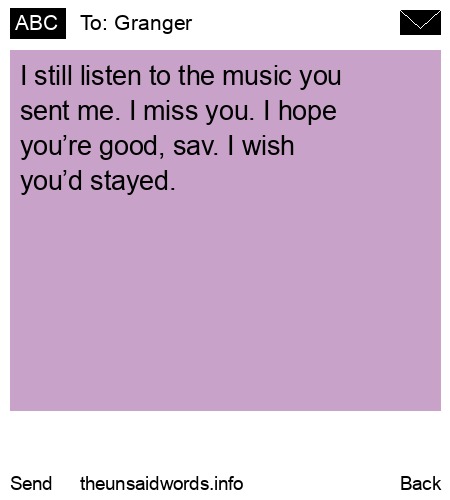 unsent message to Granger