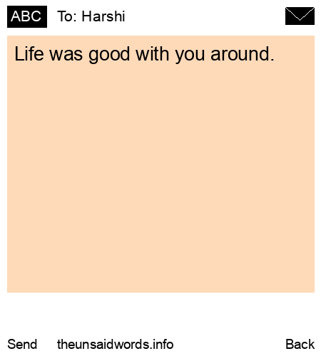 unsent message to Harshi