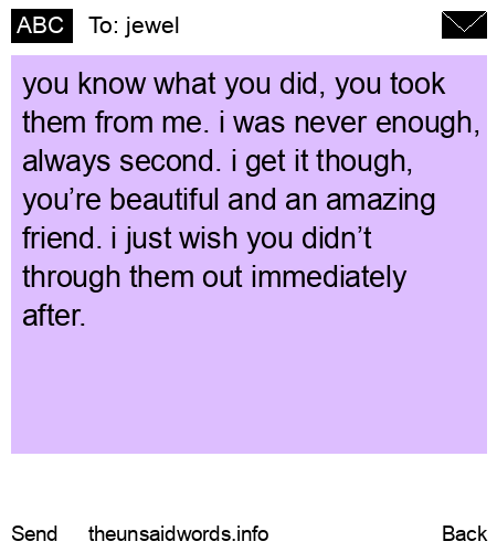 unsent message to jewel