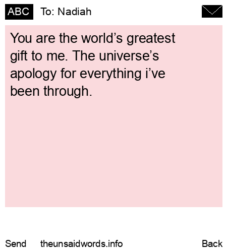 unsent message to Nadiah