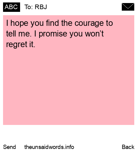 unsent message to RBJ