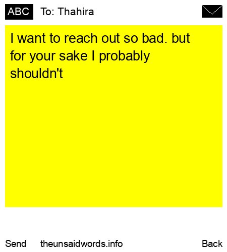 unsent message to Thahira