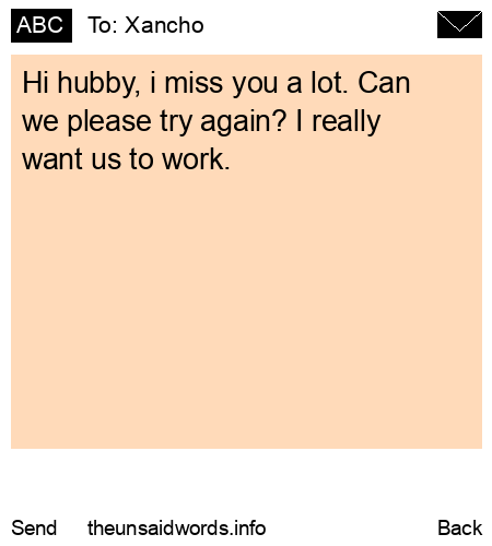 unsent message to Xancho