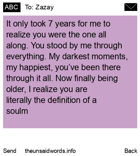unsent message to Zazay
