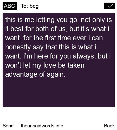 unsent message to bcg