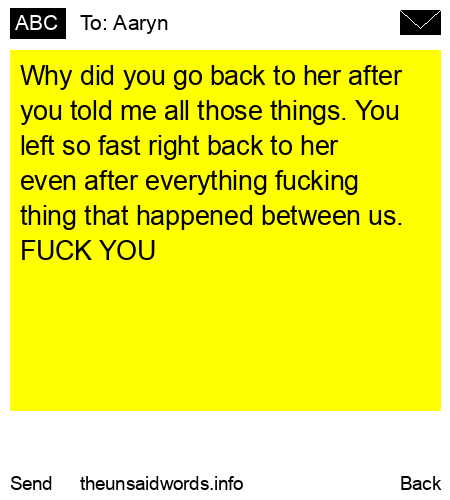 unsent message to Aaryn