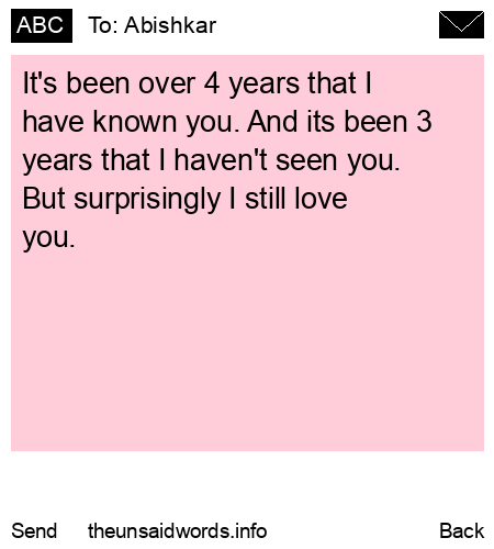 unsent message to Abishkar
