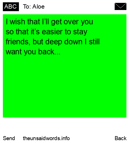 unsent message to Aloe