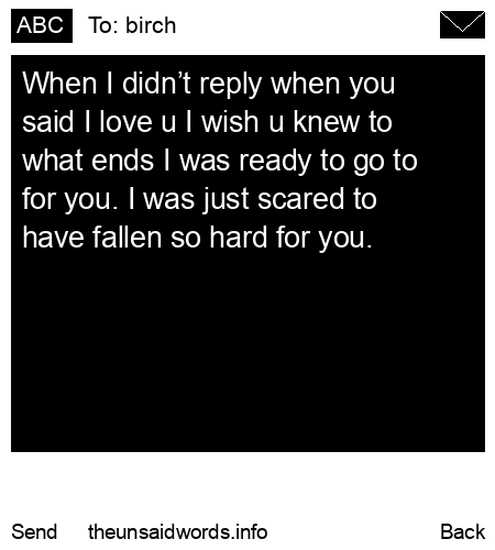 unsent message to birch