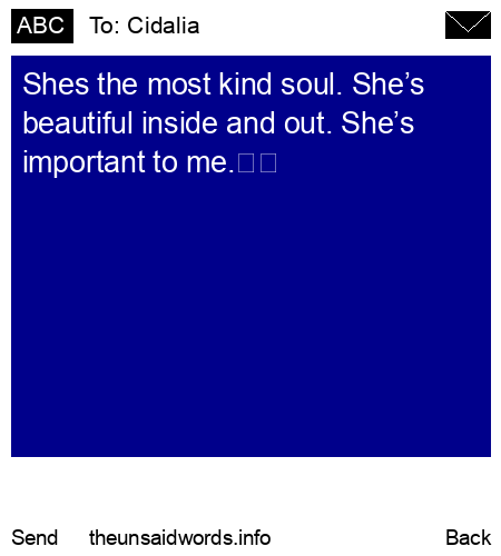 unsent message to Cidalia 