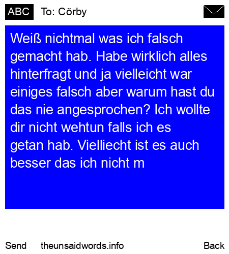 unsent message to Cörby