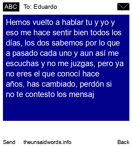 unsent message to Eduardo