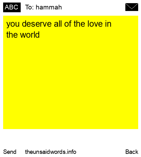 unsent message to hammah