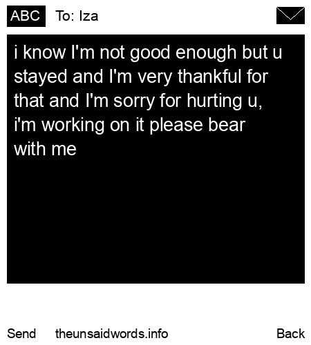 unsent message to Iza