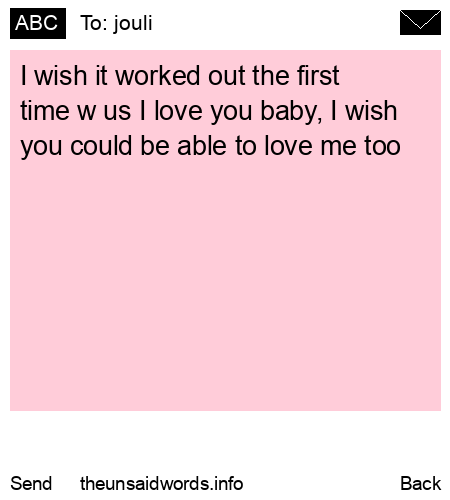 unsent message to jouli