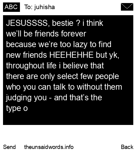unsent message to juhisha
