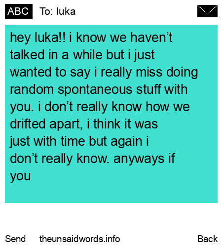 unsent message to luka
