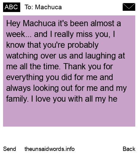 unsent message to Machuca