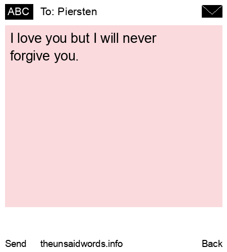 unsent message to Piersten