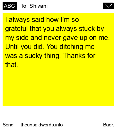 unsent message to Shivani