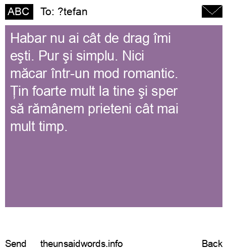 unsent message to ?tefan