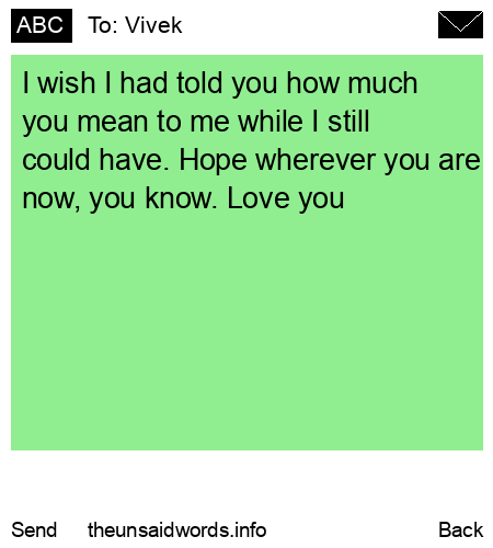 unsent message to Vivek