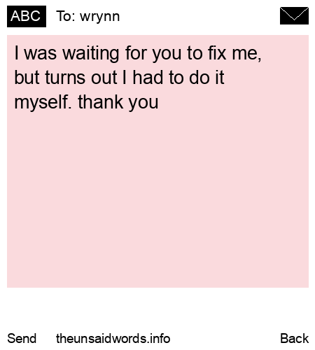 unsent message to wrynn