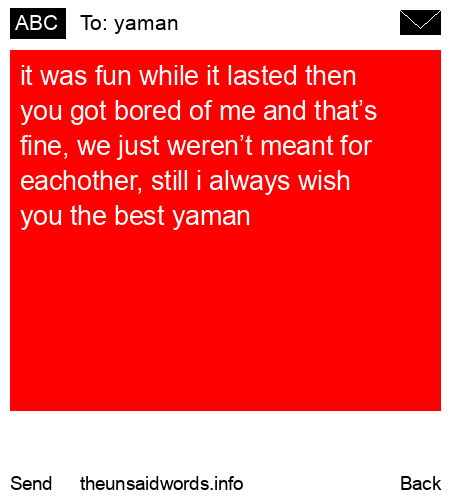 unsent message to yaman