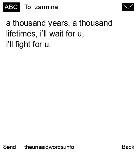 unsent message to zarmina 