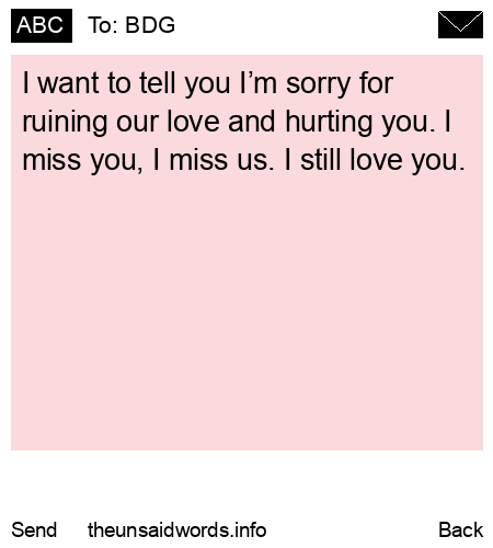 unsent message to BDG