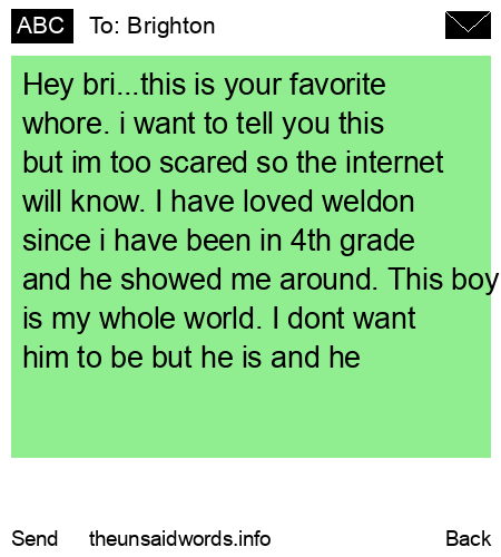 unsent message to Brighton