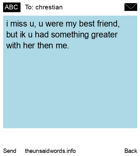 unsent message to chrestian