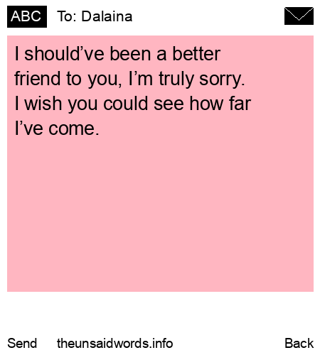 unsent message to Dalaina
