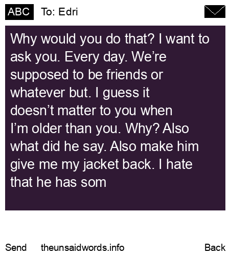 unsent message to Edri