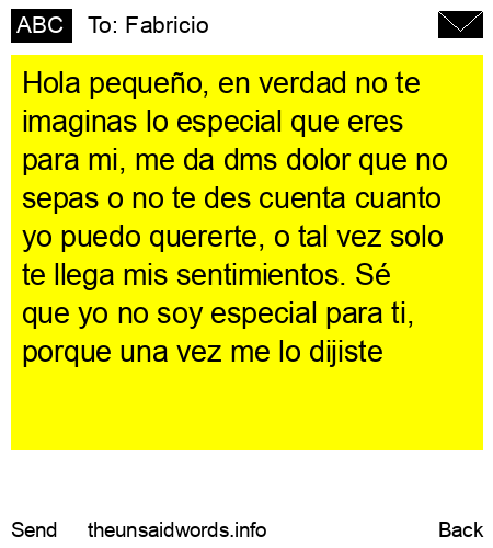 unsent message to Fabricio