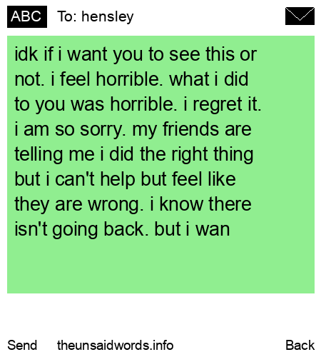 unsent message to hensley