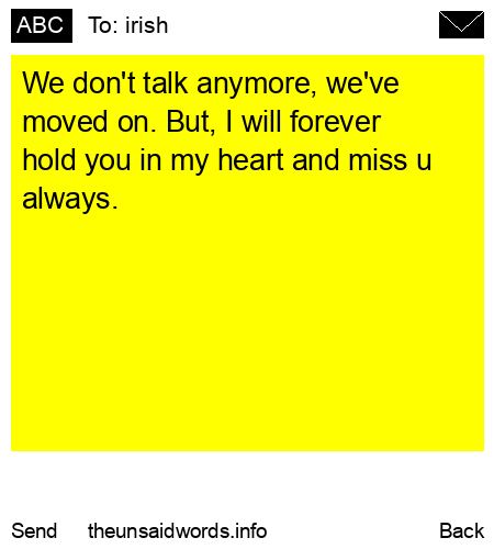 unsent message to irish