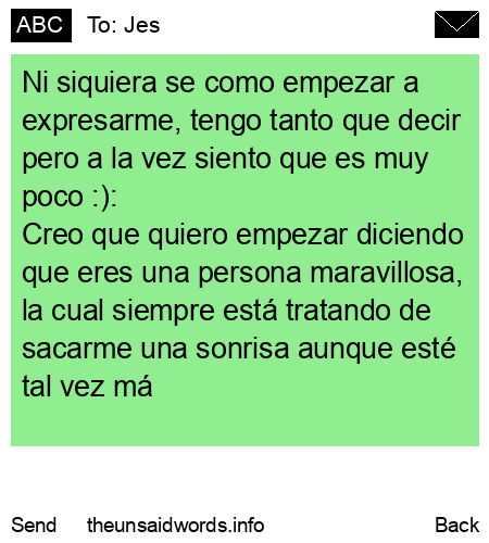 unsent message to Jes