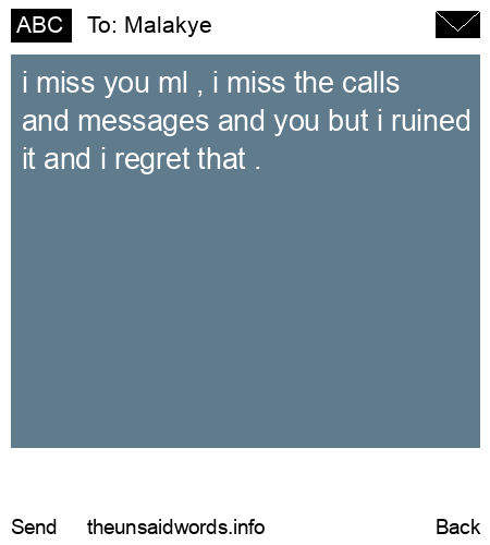 unsent message to Malakye