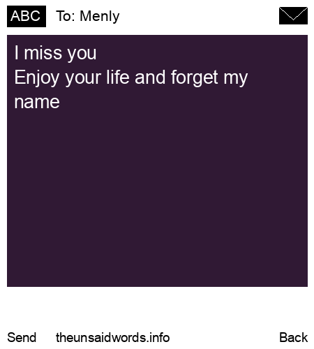 unsent message to Menly
