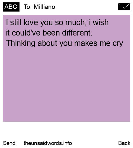 unsent message to Milliano