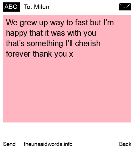 unsent message to Milun