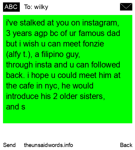 unsent message to wilky