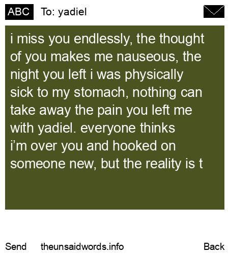 unsent message to yadiel